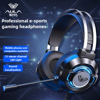 AULA S602 Gaming Headset 7.1 Stereo SVirtual Surround Bass Wired Earphone Headphone Noise Cancelling with Mic Gaming Accessories