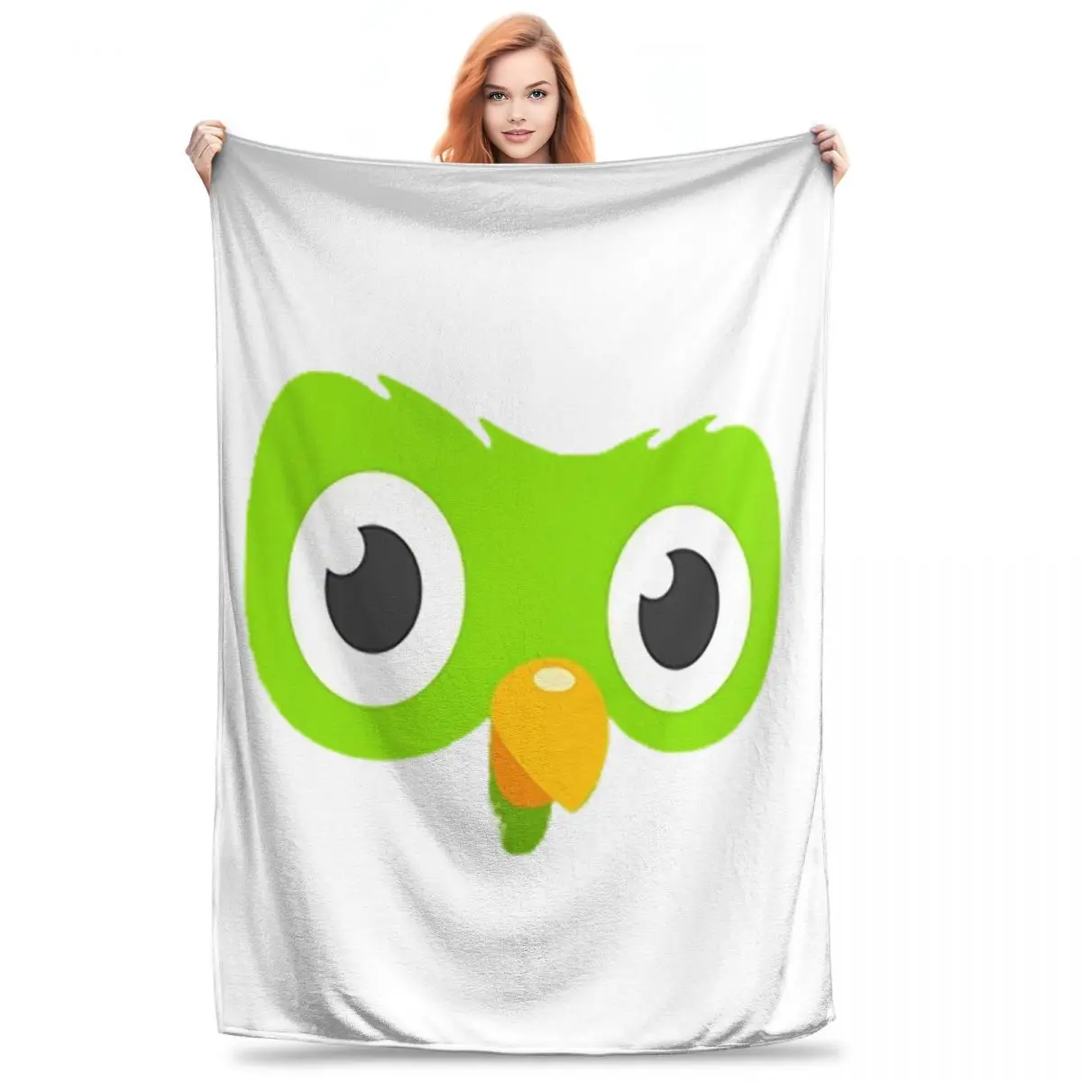 Duolingo Owl Duo Blankets Flannel Portable Throw Blankets Sofa Throw Blanket For Home Bedroom Office Throws Bedspread Quilt