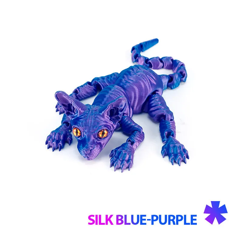 Новые 3D-печатные суставы, подвижная имитация, безволосый кот, игрушка, модель, офисные настольные украшения, реалистичные кошки, детские подарки