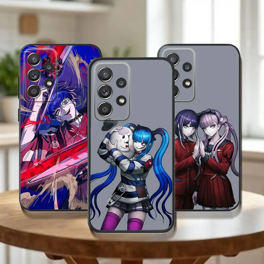 حافظة هاتف The Hundred Line Last Defense Academy لهاتف سامسونج جالاكسي A73,91,80,72,51,53,52,71,22,5G,Note,J7,8,9 غطاء أسود ناعم