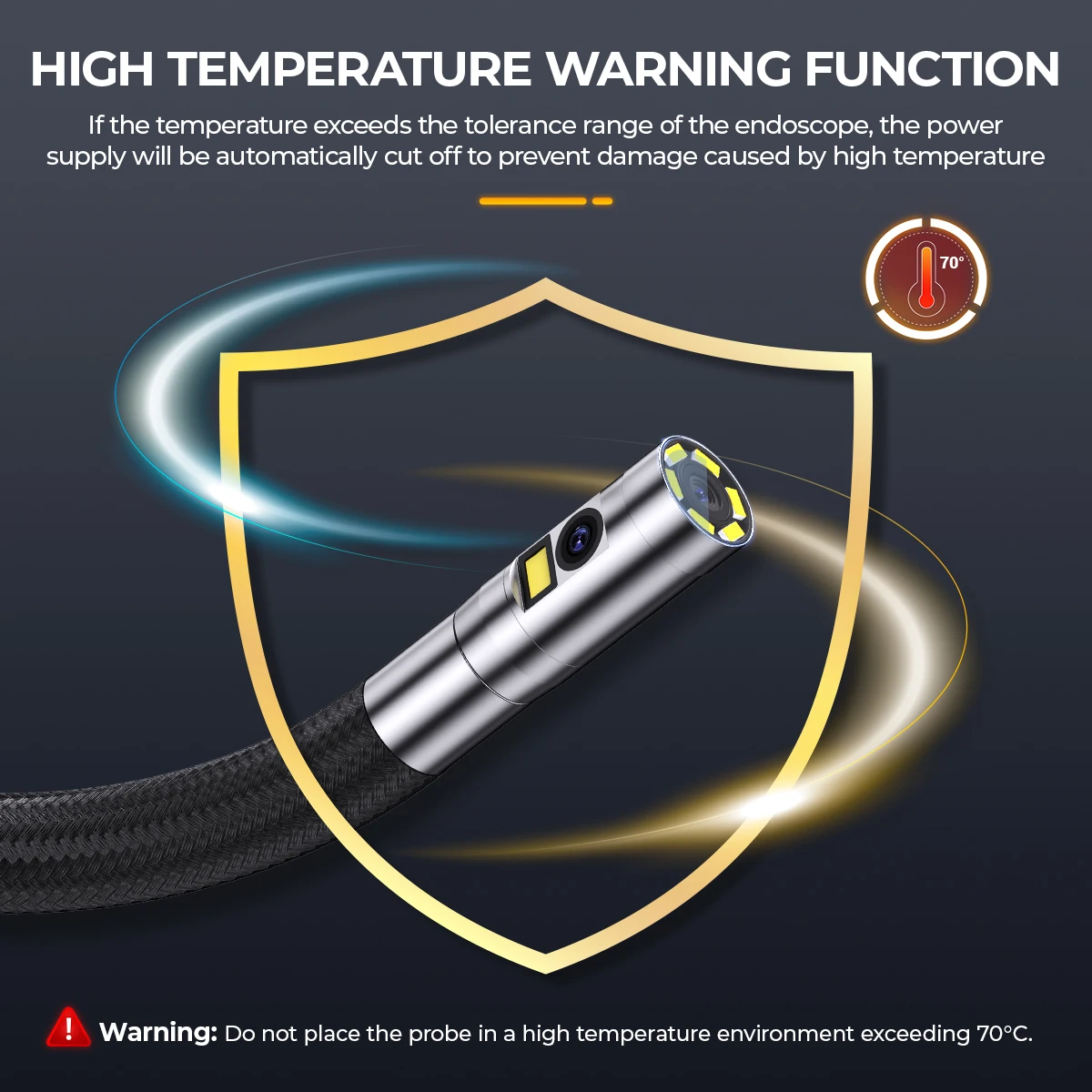 ANCEL AN302 2-Way Articulating Borescope Camera 7 LED Light Industrial Endoscope Inspection Camera 6.5MM Front and Side Camera image 5