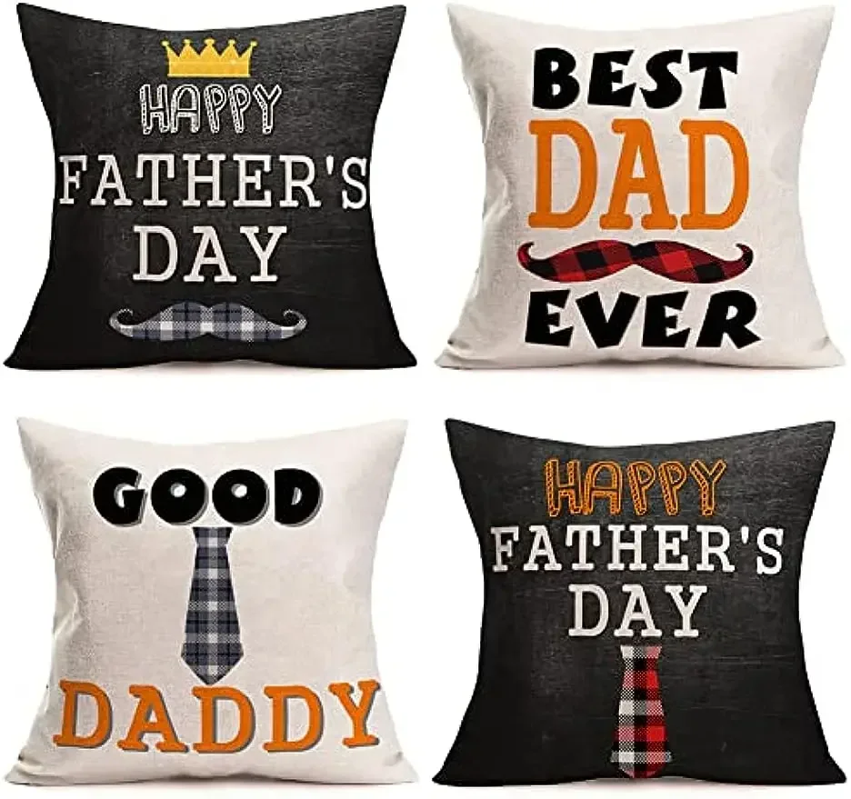 Happy Father's Day Inspirational Quotes Pillowcase Mustache decorative cushion cover Modern home décor pillowcase