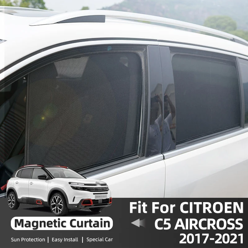 

For Citroen C5 Aircross 2018 2019 2020 2021 2022 2023 Car Window Sunshade Magnetic Curtain Sun Shade Visor Net Mesh Protect Kids