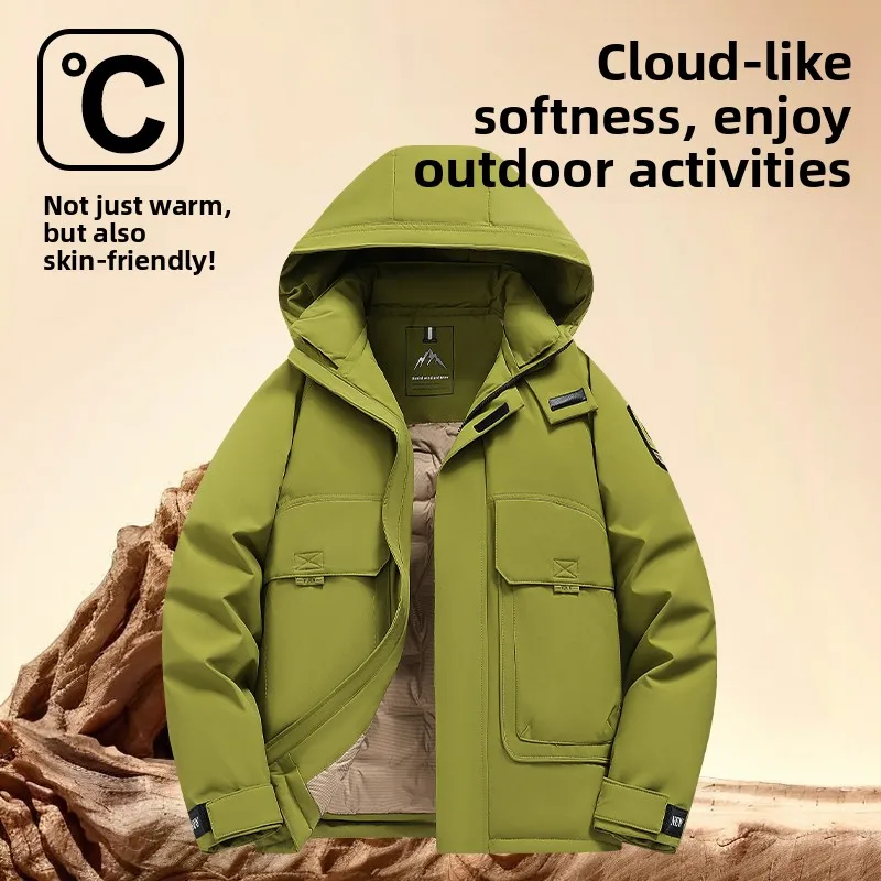 

ex Outdoor Warm down Jaet Tee-in-One Detachable Inner Men's Autumn Winter Polyester Fiber Long Sve Hooded