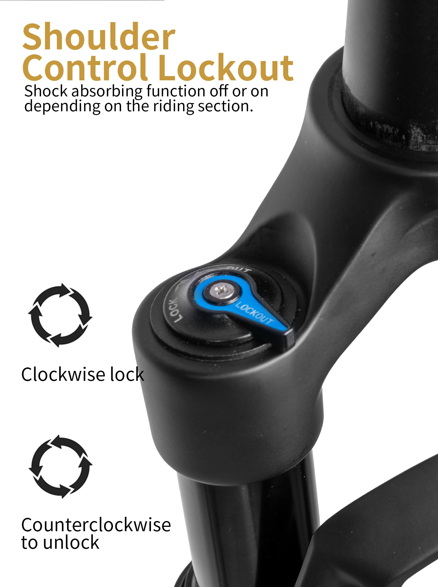 ZOOM 50mm Gravelbike-Rennrad-Stoßdämpfer-Luftfedergabel mit Lockout und Rückpralldämpfung für Ihr Fahrrad – Detail 9
