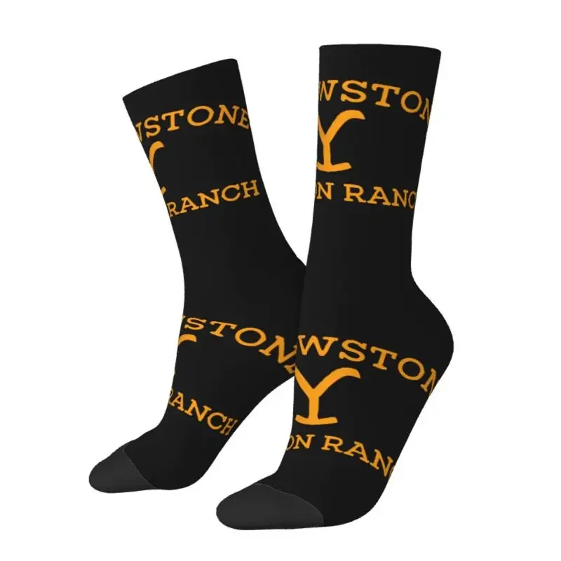 Fun Print Yellowstone Dutton Ranch Socks for Women Men Stretchy Summer Autumn Winter Crew Socks