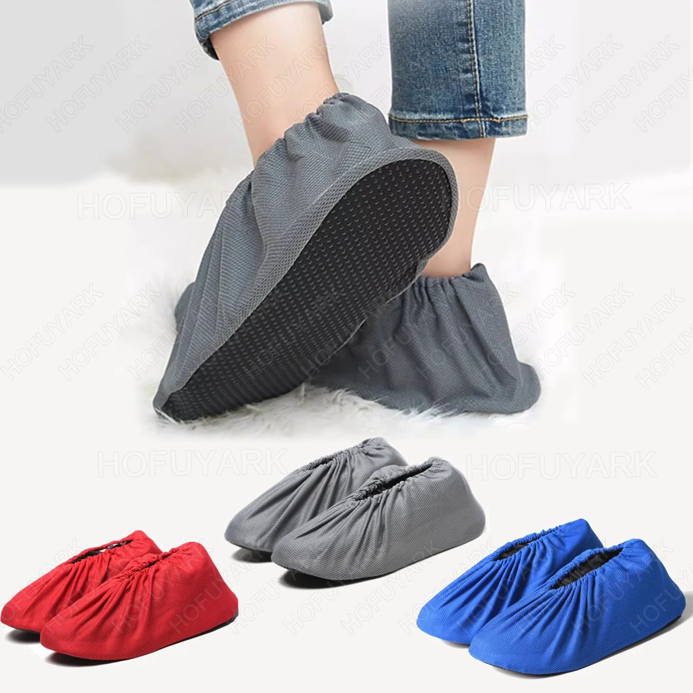 

3Pairs Shoe Covers Dustproof Non-woven Reusable Boot Shoe Covers for Students Adults Household Workplace Non-slip Foot Cover