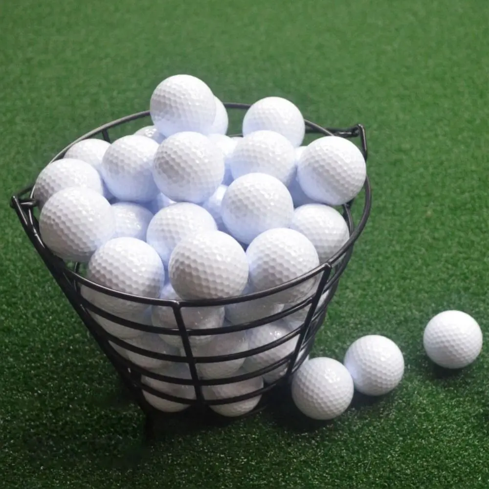 1Pcs with Handle Golf Ball Basket Metal Practice Golf Ball Carrying Bucket Portable Black Ball Holder Box Outdoor Outside Sports