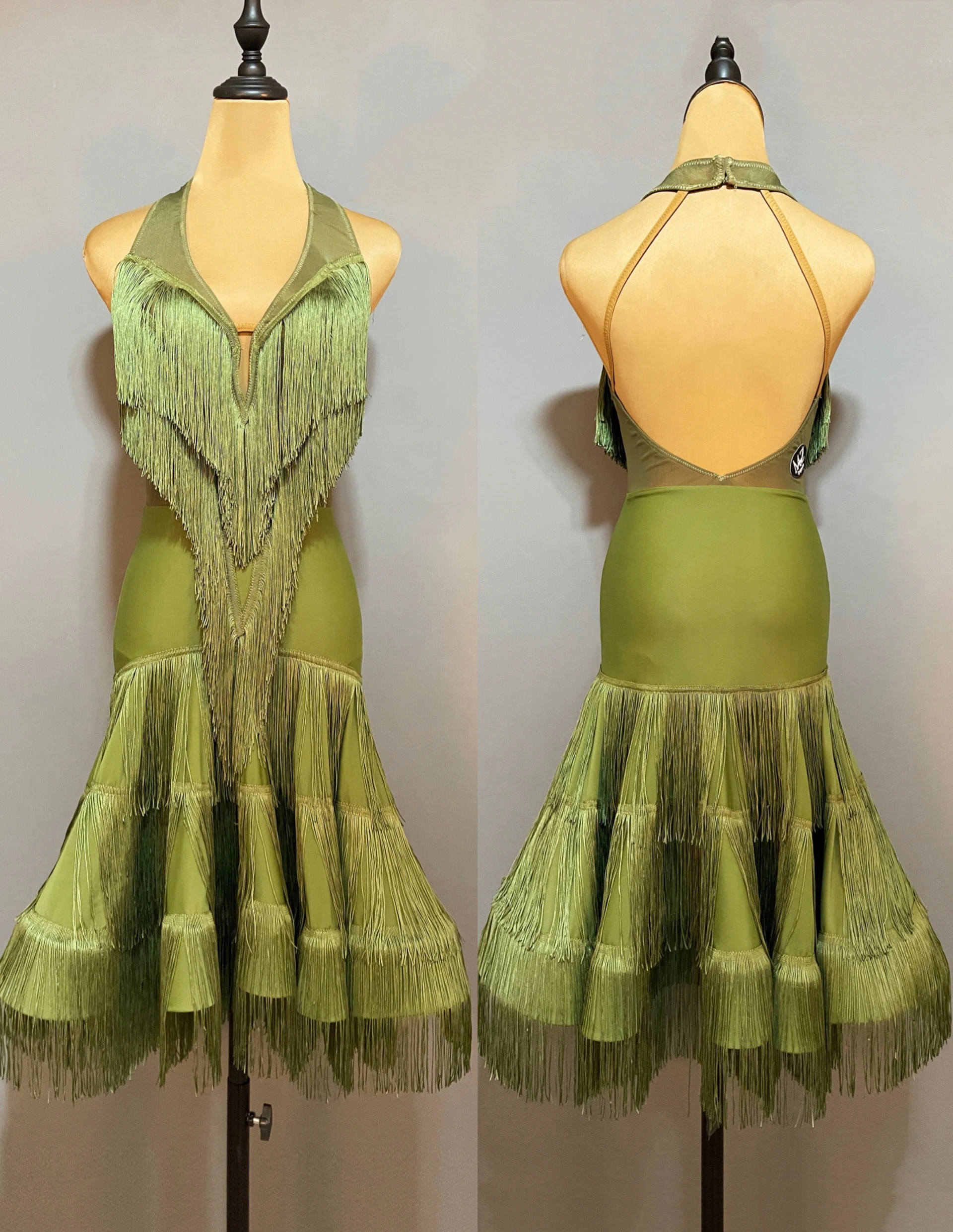 Costume de Performance de brevLatine pour Femme, Robe à Franges, Col Licou, Concours Adulte, Régions ba, Samba, Salle de Bal, JL5673