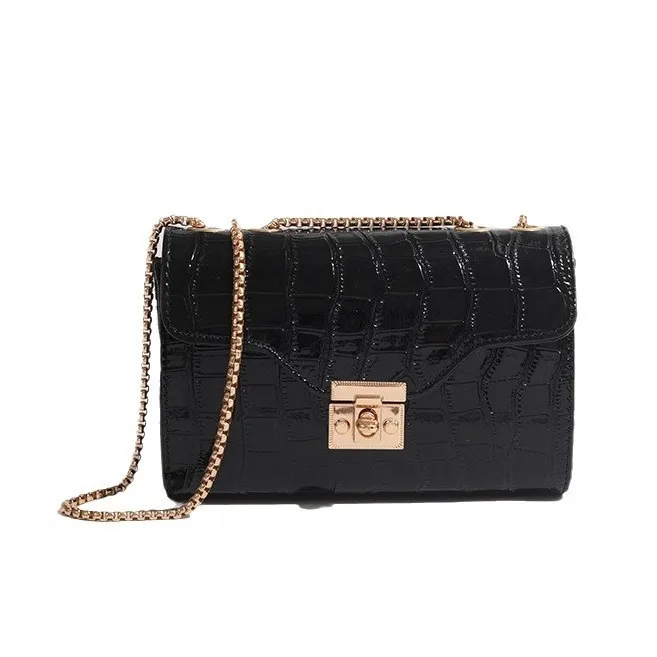 

Luxury 2026 Women Shoulder New Crocodile Pattern Versatile Chain Strap Small Square Bag Women's Crossbody Bag Sli Casual Handbag