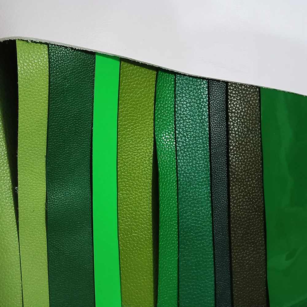 Leather craft-Green Cowhide Leather Top Layer, Lychee Leather Fabric, DIY Manual Cut, Sewing Accessories, Green Series