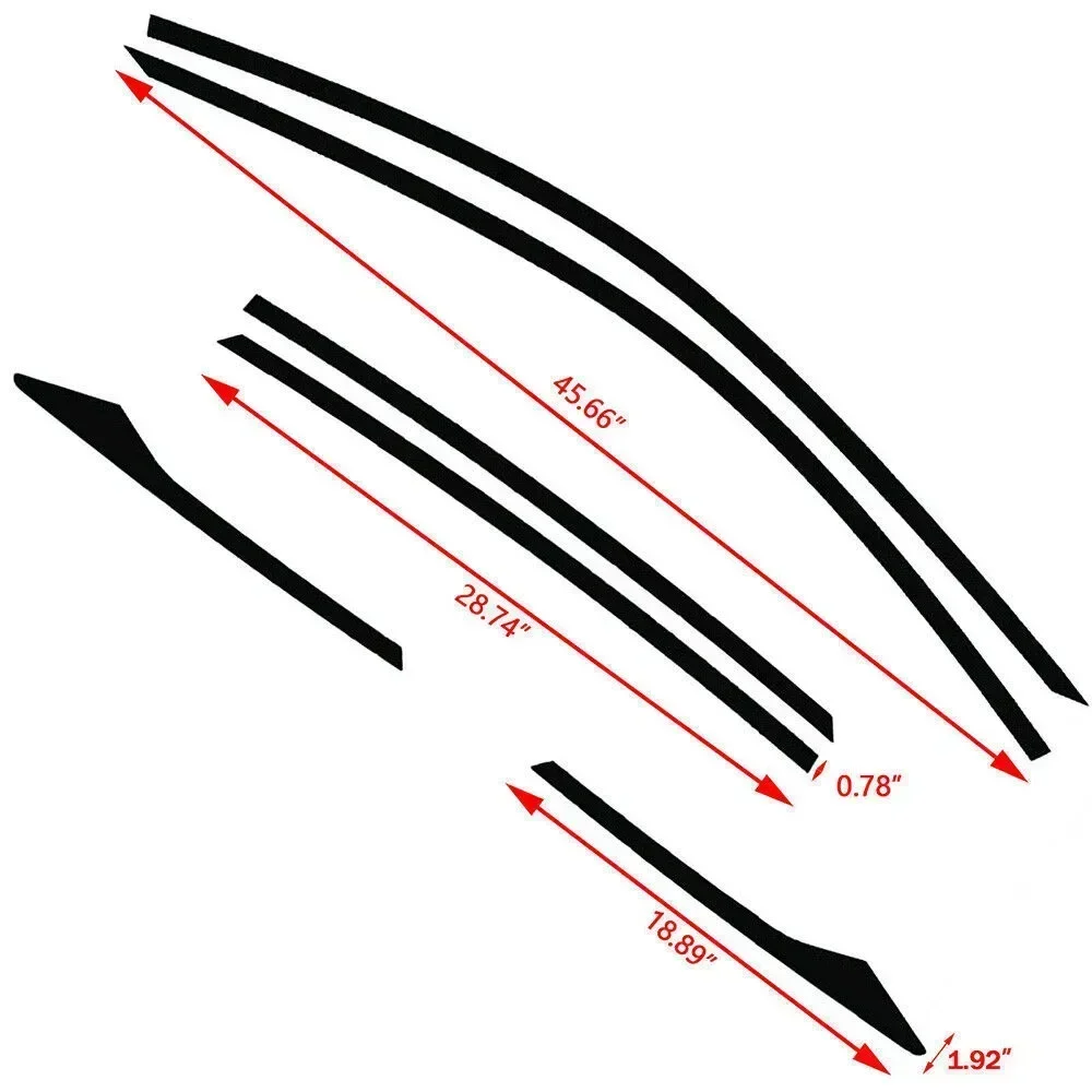 6x Car Stickers Chrome Delete Blackout Casement Trims Decor Glossy Black Car Accessories For Honda Civic Sedan 10th Gen 16-20