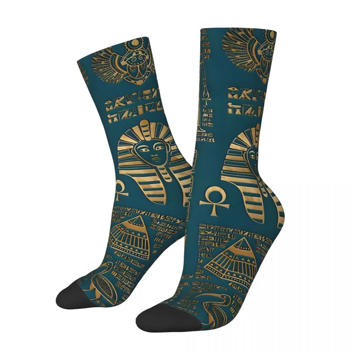 Happy Funny Men's compression Socks Deities Vintage Harajuku Ancient Egypt Hip Hop Novelty Seamless Crew Crazy Sock Gift Printed