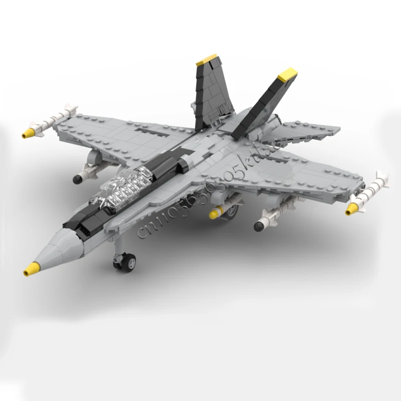 659Parts MOC 1:48 Scale Twin Engine F-18 Fighter Model Modular Building Block Technology Assembly Kid Toy Popular Festival Gifts