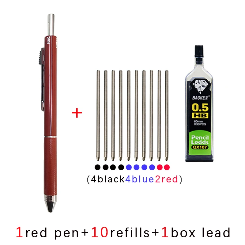 Neue Technologie, Schwerkraftsensor, 4-in-1, mehrfarbiger Kugelschreiber, Metall-Multifunktionsstift, 3-Farben-Kugelschreibermine und Bleistiftmine – Detail 9