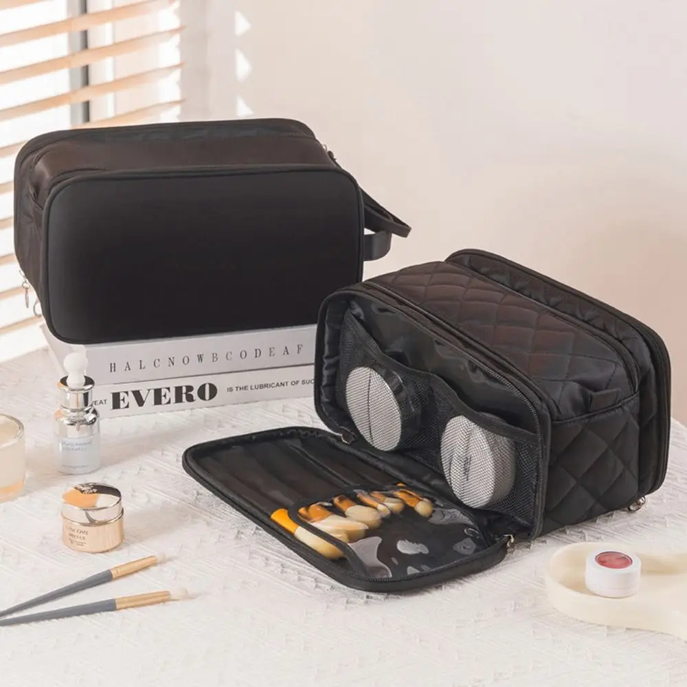 

Waterproof Travel Toiletry Bag Large Capacity with Handle Portable Cosmetic Bag Case Large Opening Double Zipper