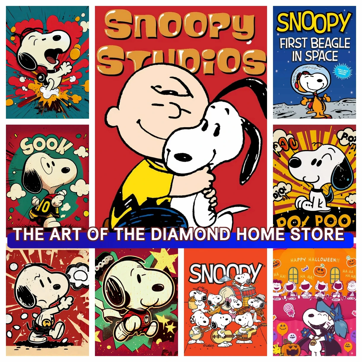 

Cartoon Kawaii Snoopy 5D DIY AB Drills Diamond Painting Cute Dog Cartoon Comic Art Embroidery Cross Stitch Home Decor Kids Gift