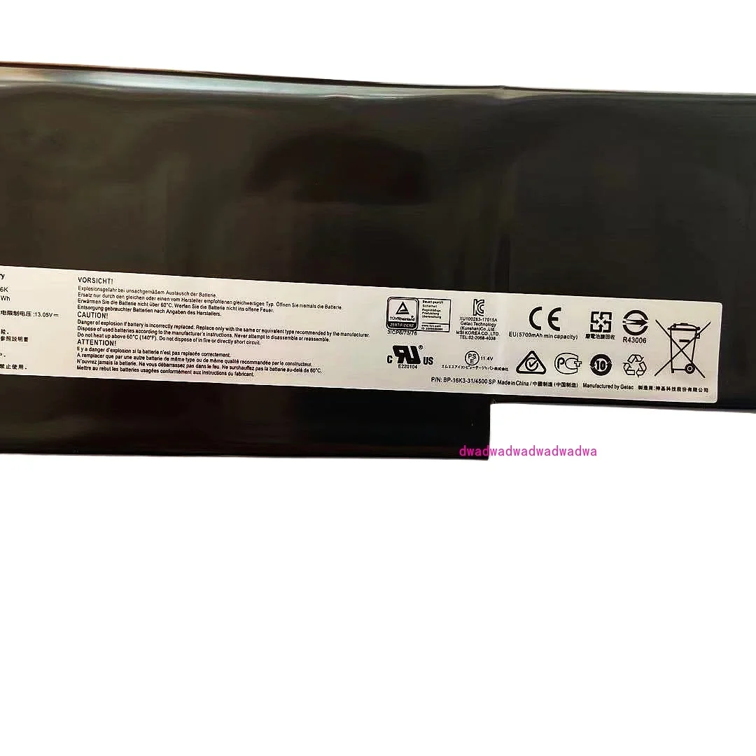 New for MSI GS63VR GS73VR GS43VR MS-16K3 BTY-M6K Laptop Battery