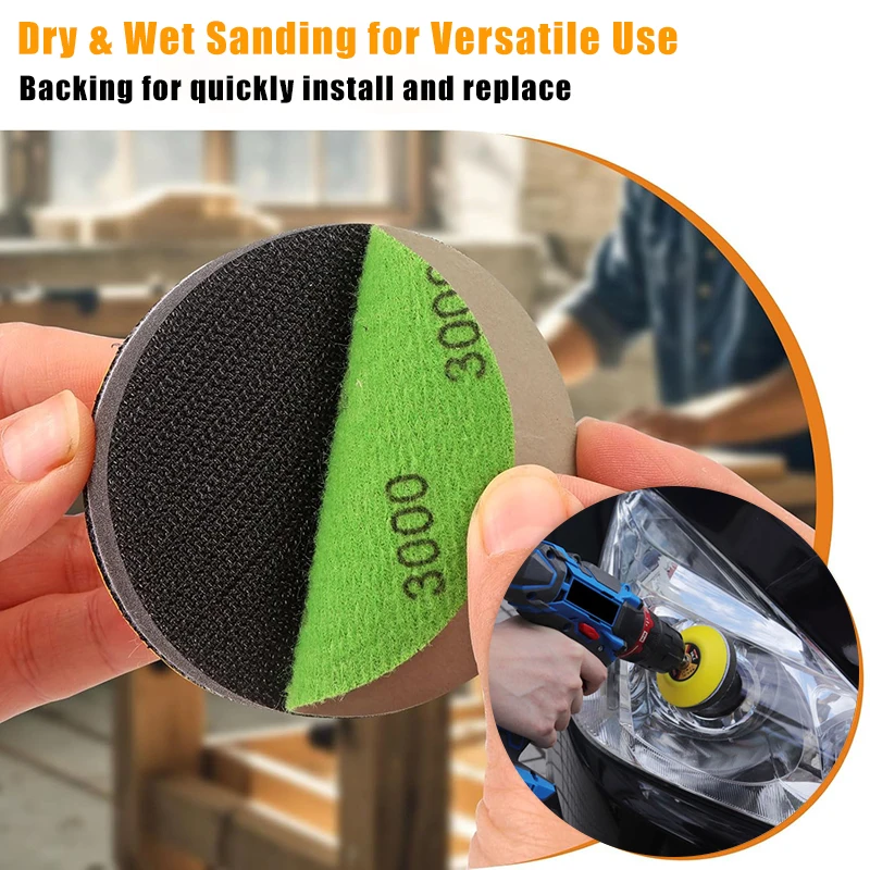 20 قطعة 3 بوصة 75 مللي متر مقاوم للماء الرطب الجاف قرص الطحن المعادن النجارة الرملي القرص أدوات اكسسوارات مصقول الصنفرة