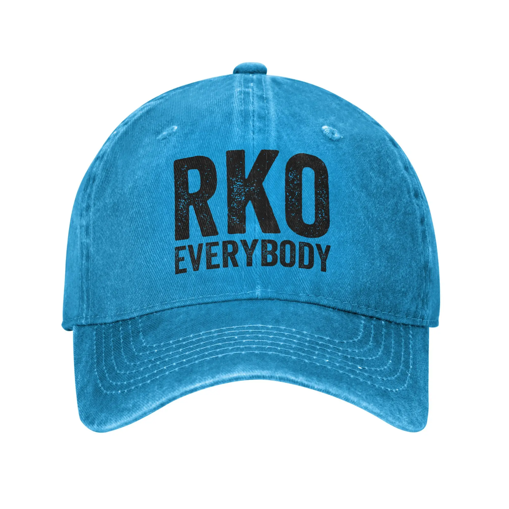 RKO Everybody  Black Ink Unisex Style Baseball Cap  Distressed Cotton Cap Vintage Outdoor Unstructured Soft Sun Cap