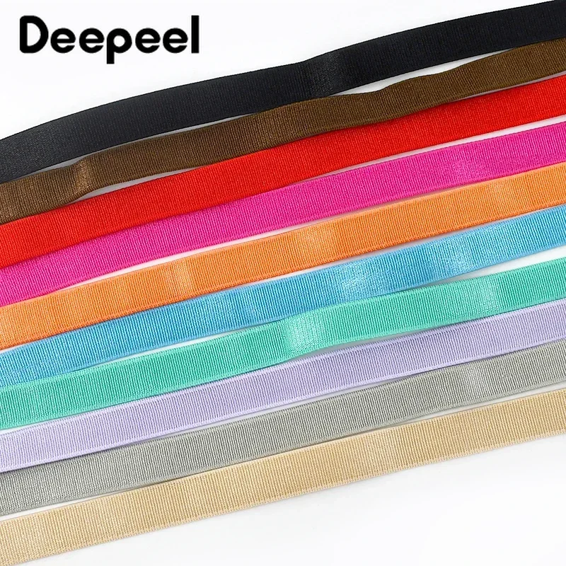 5/10/20M Deepeel 10mm Soft Nylon Elastic Band Underwear Bra Strap Belt Strench Pants Belts Hair Rubber Bands Sewing Accessories