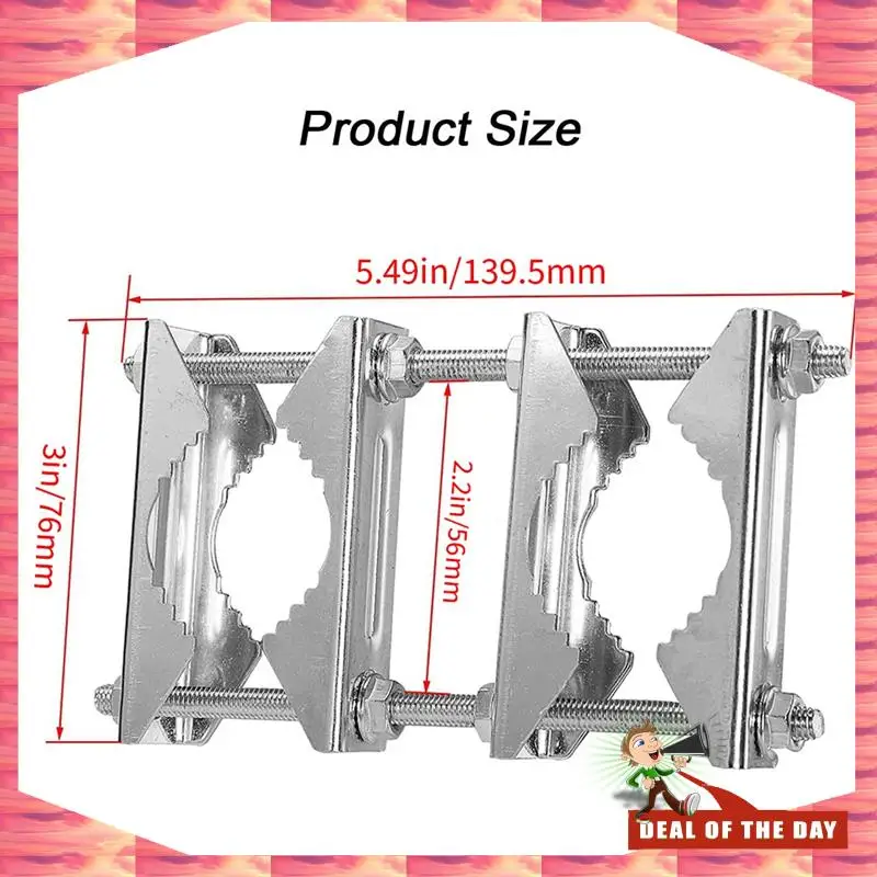 

24-Hour Delivery 3 Pack Double Antenna Mast Clamp V Jaw Block 5.5Inch Bolts,Anti-Rust Heavy Duty Pole To Pole Mounting Kit Brack