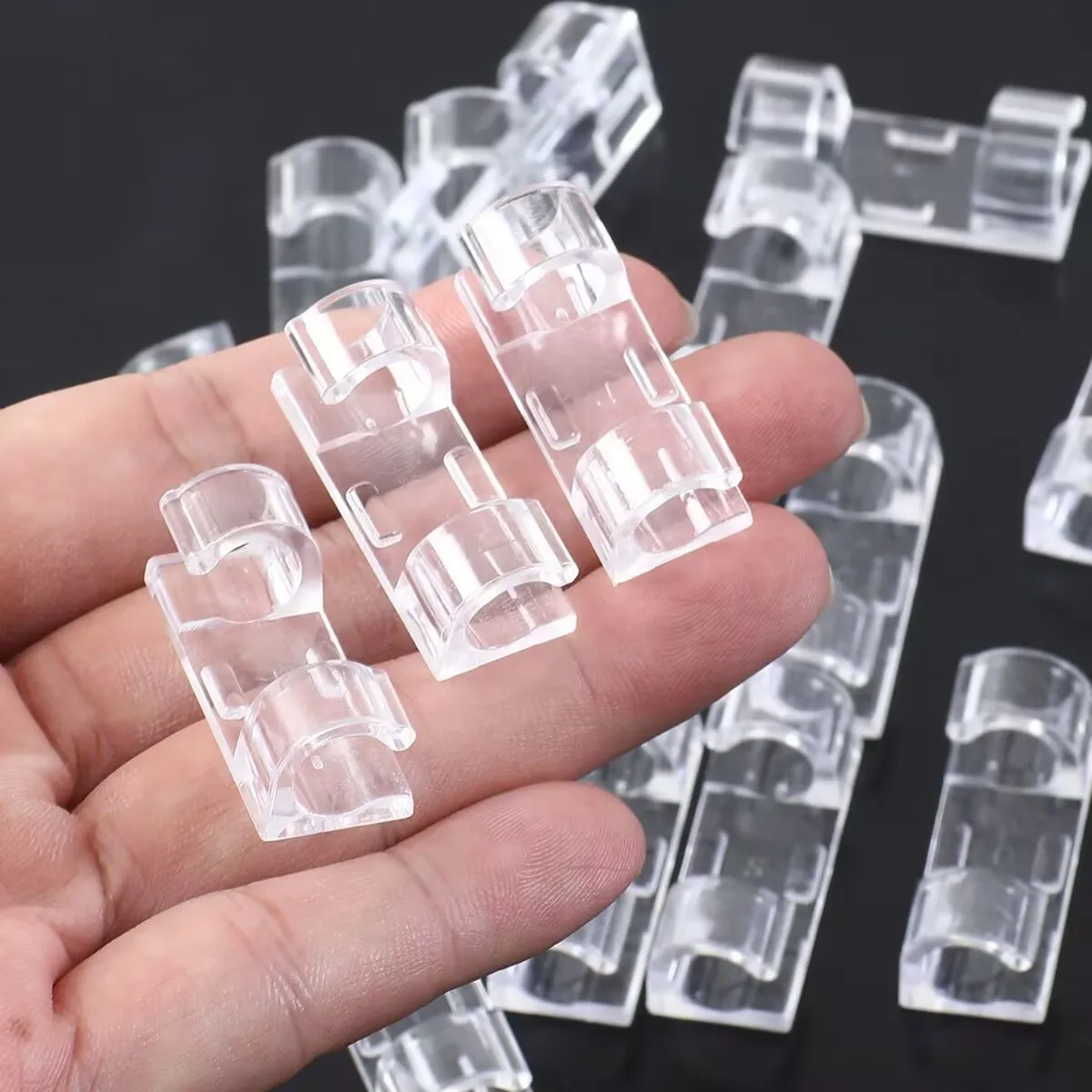 20/40Pcs Cable Clips with Strong Self-Adhesive Cable Management TV PC Wire Holder Sticky Tidy and Organizer Cord and Wires