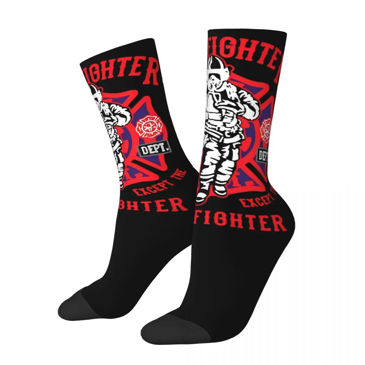 Firefighter Department Logo Socks Autumn Stockings Trendy Unisex Men Soft Socks Graphic Outdoor Sports Non Slip Socks