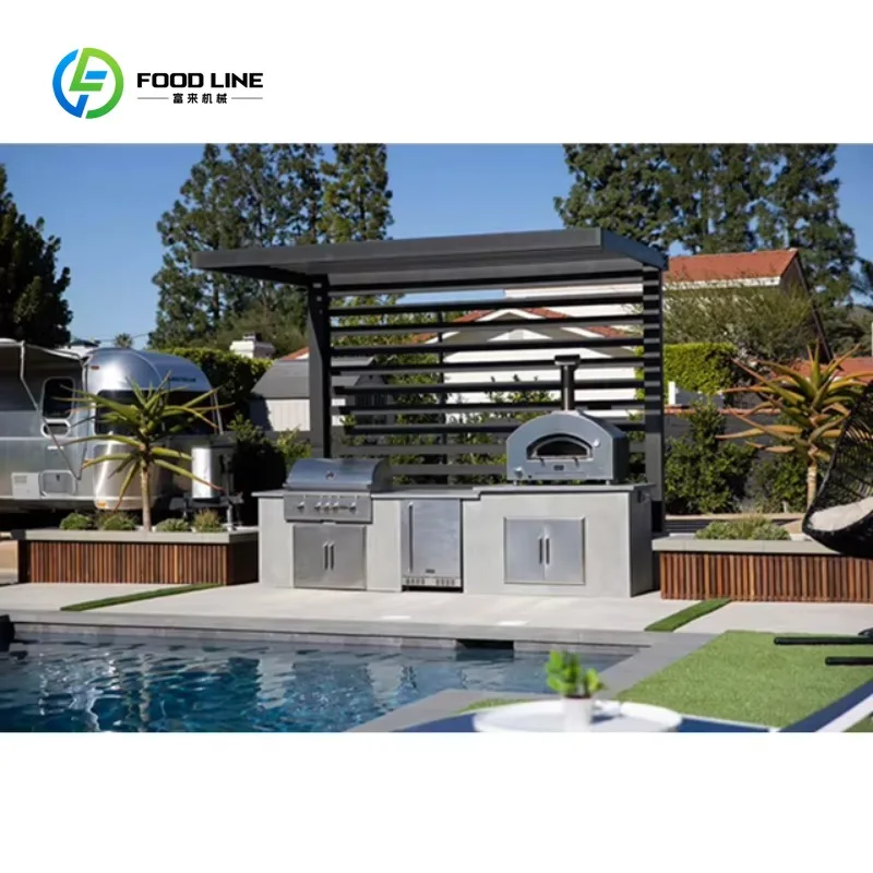 Customized Hot Selling Gas Grill Stainless Steel Outdoor Bbq Kitchen Outdoor Furniture Cabinets Modular Outdoor Kitchen
