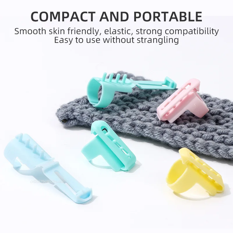 2PCS Yarn Guide Finger Holders Knitting Thimble Loop Crochet Ring DIY Crafts Sewing Accessories Tool Wear Thread Ring Helper