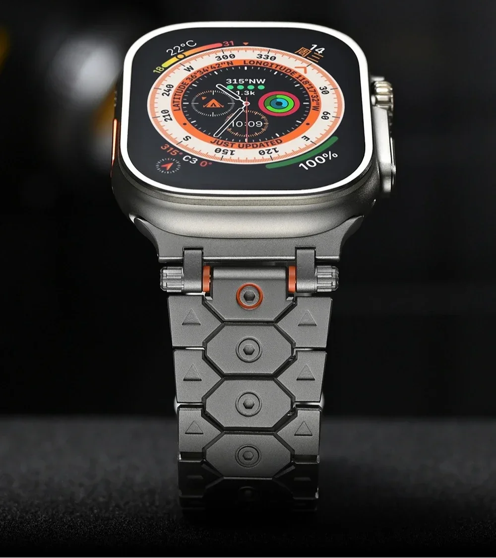 Titan Strap for Apple Watch Ultra/2 49mm 10 42mm 46mm 9 8 7 45mm 41mm Solid Metal Stainless Steel Iwatch 6 5 4 SE 44mm 40mm 42mm