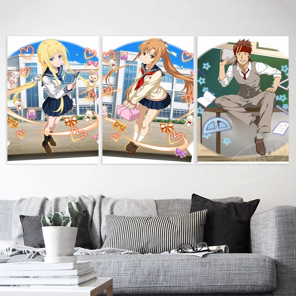 Sword Art Online Canvas Anime Painting Wall Art Konno Yuuki Printing Poster Yuuki Asuna Home Decor Living Room Modular Pictures