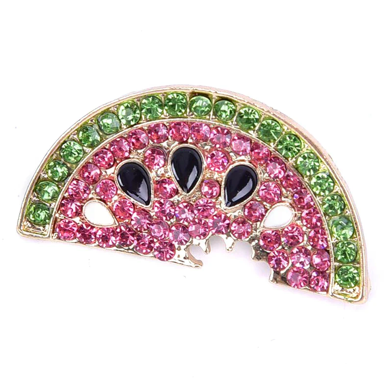 Fashion Crystal Watermelon Brooch Pin Cartoon Fashion Fruit Enamel Badge Jacket Shirt Bags Lapel Pins Clothing Accessories Gifts