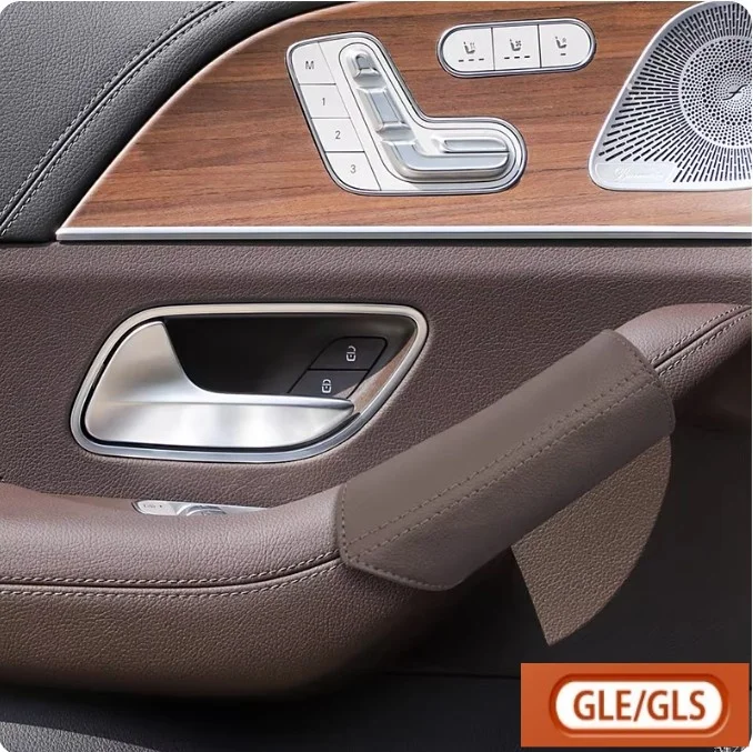 

Для Benz GLE 350/50 GLS 450 дверная ручка, новый кожаный чехол из микрофибры, внутренняя ручка двери, защитный чехол для салона автомобиля