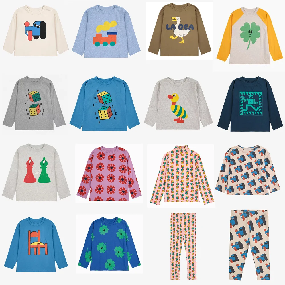 أطفال تي شيرت 2025 AW الخريف الشتاء المطبوعة فتاة صبي طويلة الأكمام تي شيرت رداء علوي غير رسمي الملابس الأساسية