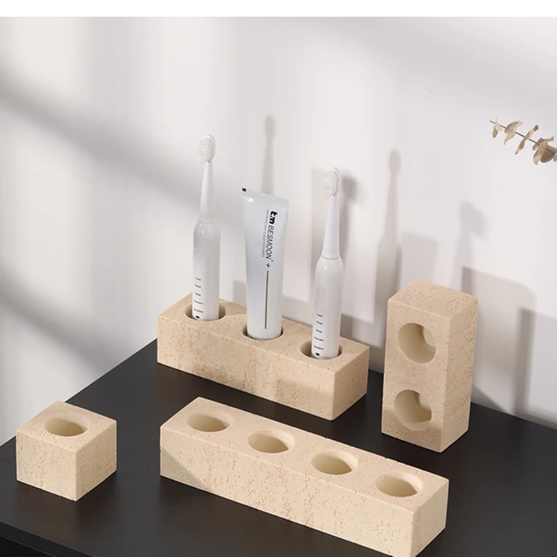 

Держатель для электрической зубной щетки Wabi-sabi Wind Tunnel из камня, подставка для хранения в ванной, легкая роскошь, премиум-класс
