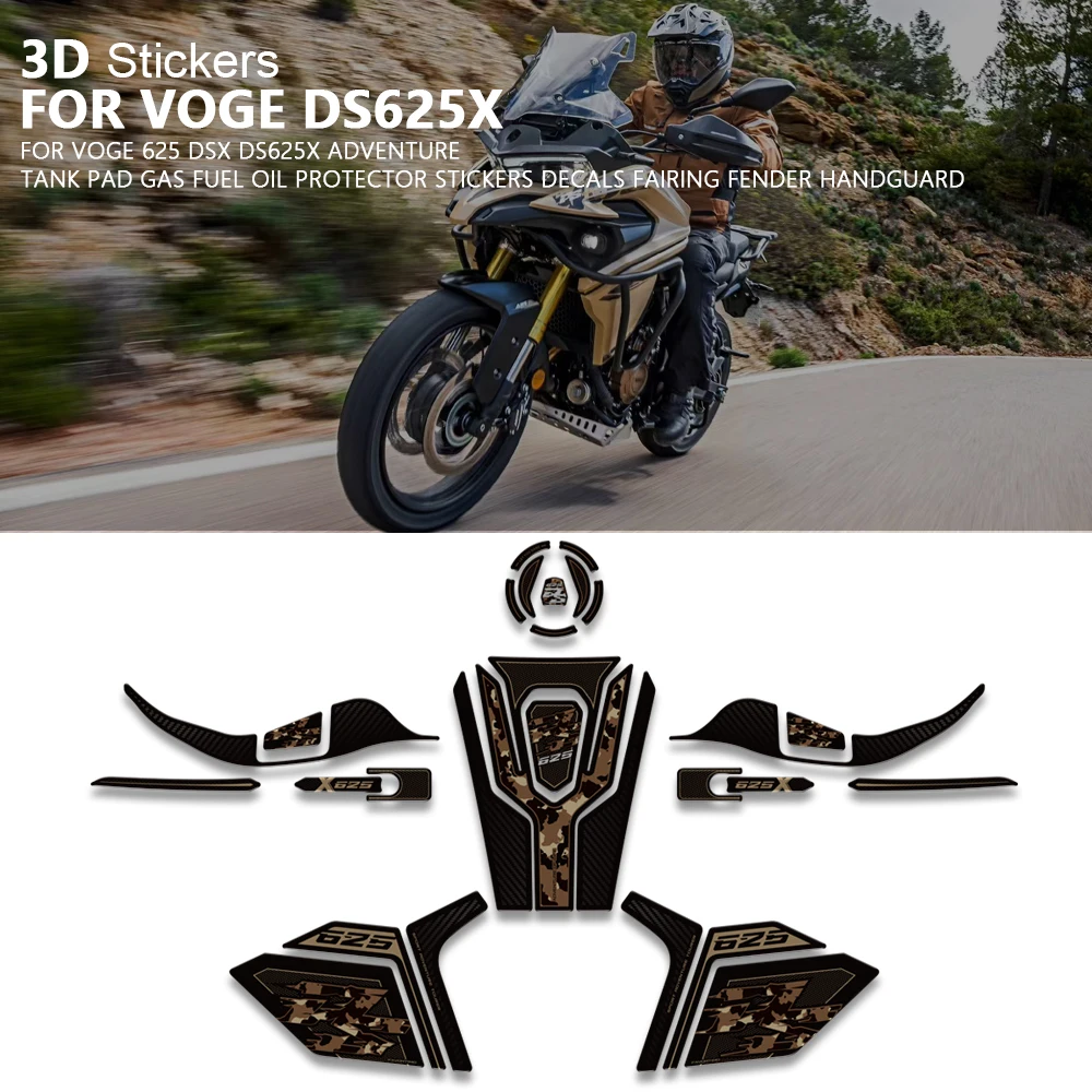 Для мотоцикла VOGE DS625X: аксессуары для приключений, накладка на бак, защитные наклейки для топливного бака, наклейки на обтекатель, крыло, защита для рук 2025