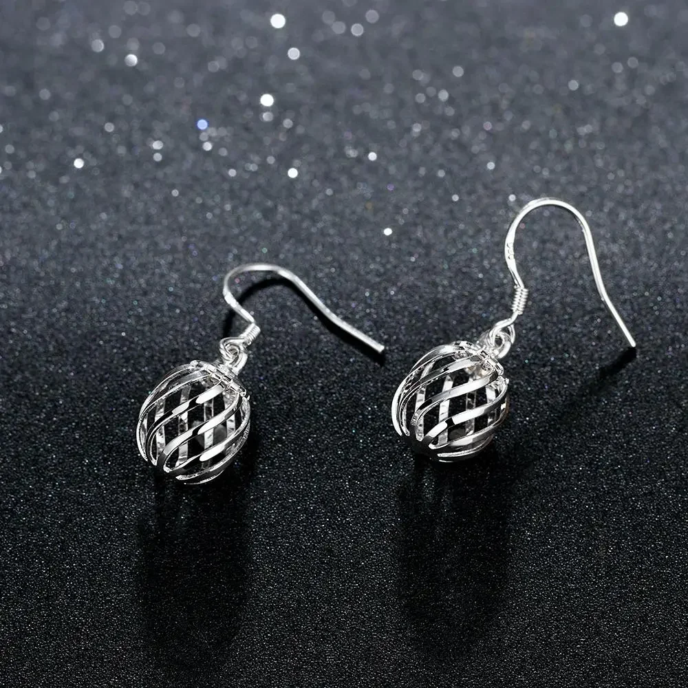 Noble Charms 925 Sterling Silver Hollow Creative Lantern Earrings For Women Fashion Party Wedding Jewelry Holiday Gifts