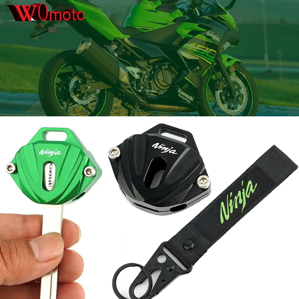 For Kawasaki NINJA 400 650 1000 SX 300 250 250R ZX10R ZX6R ZX25R Z900 RS Accessories Motorcycle Key Case Shell &Keychain Keyring