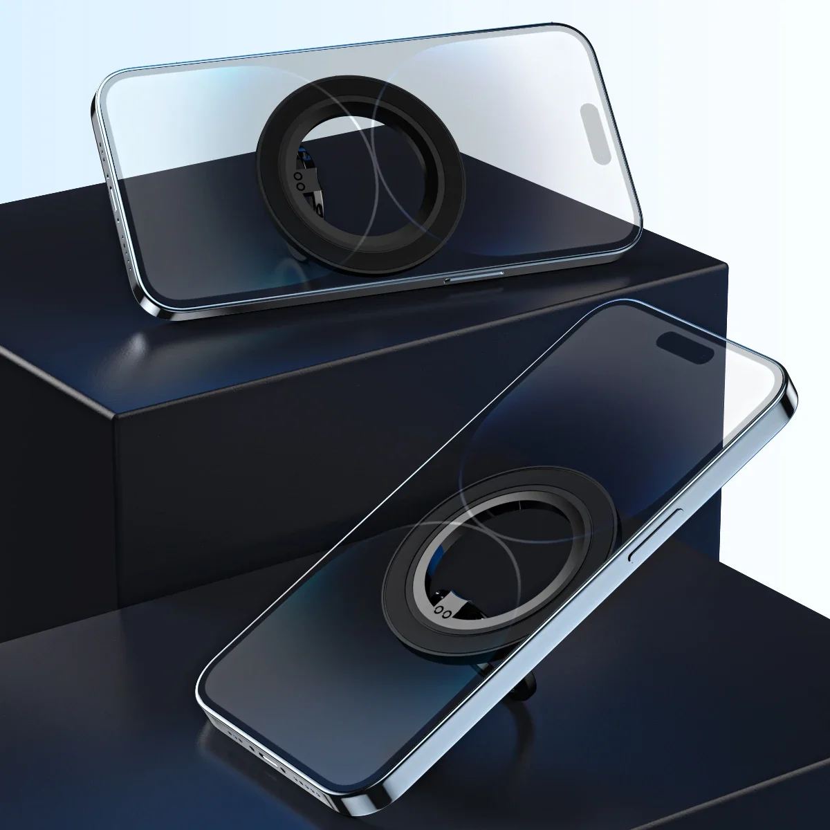 Magsafe 회전식 도금 용 전화 손가락 링 마그네틱 홀더 iPhone13 14 15 16 Pro/Plus 용 강력한 자석 스탠드 금속 브래킷