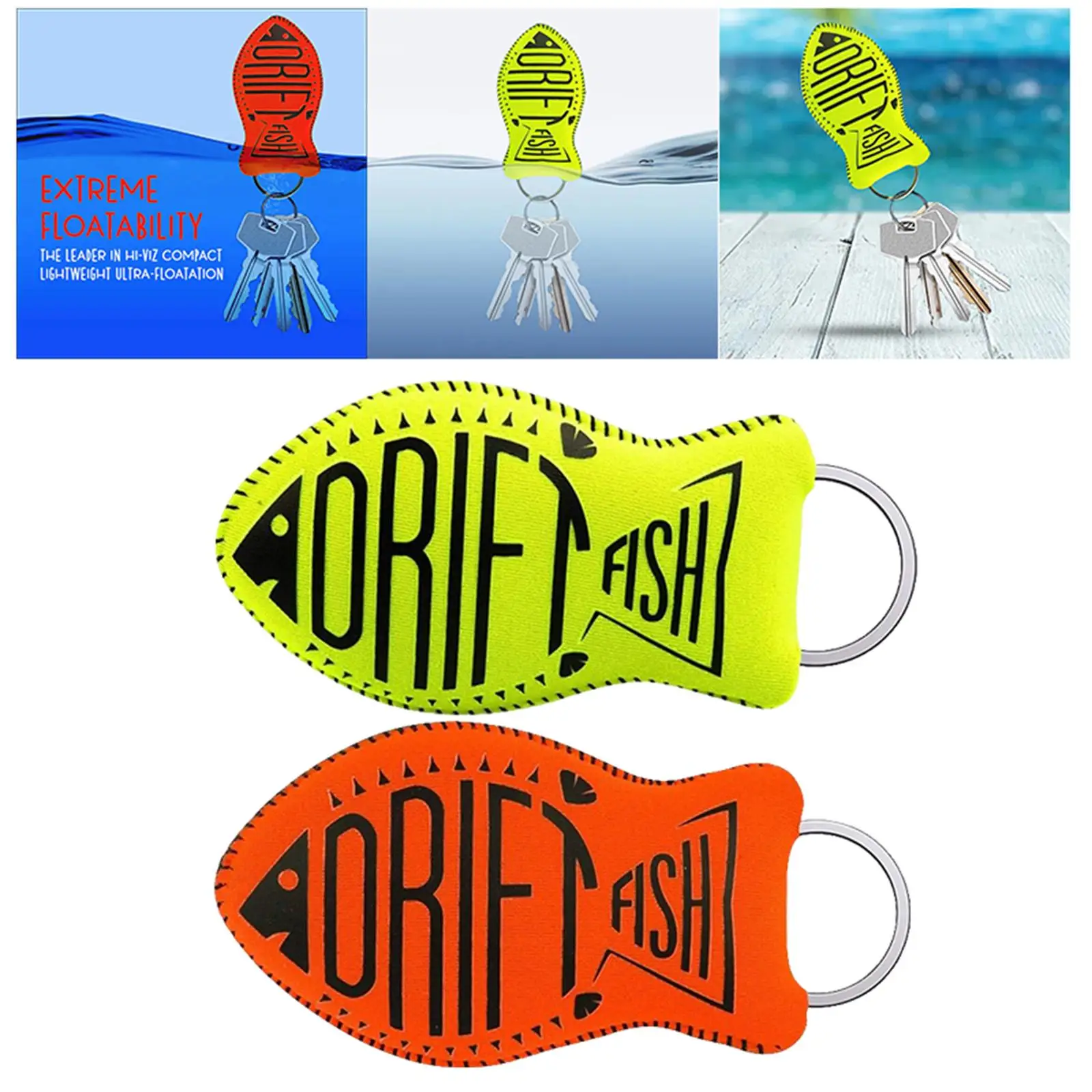 

Floating Keychain Glow in The Dark Buoyant Keyring Neoprene Key Chain Keyring Boat Keyring for Boating Canoeing Swimming Sailing