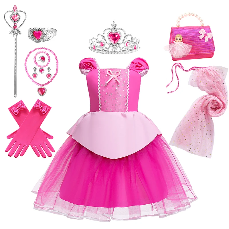 

Summer Baby Sleeping Beauty Princess Dress Infant Girl Aurora Ball Gown Halloween Carnival Christening Stage Performance Costume