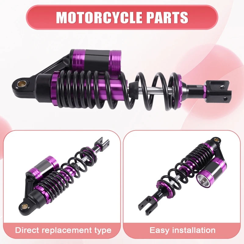 NCSMT Motorcycle Universal 320mm Rear Hydraulic Shock Absorber for Kawasaki Suzuki Honda Yamaha BWS Scooters,Purple
