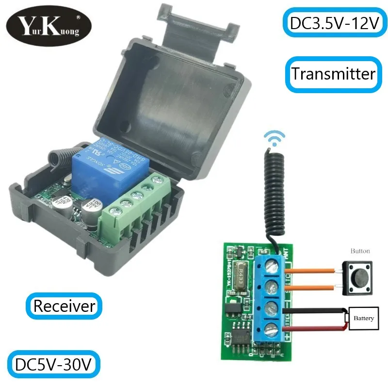 Smart Switches Tiny RF Momentary Switches DC5V6V9V12V14V18V24V28 Wireless Switch Safety Protection Alarm Remote Switch PCB Board