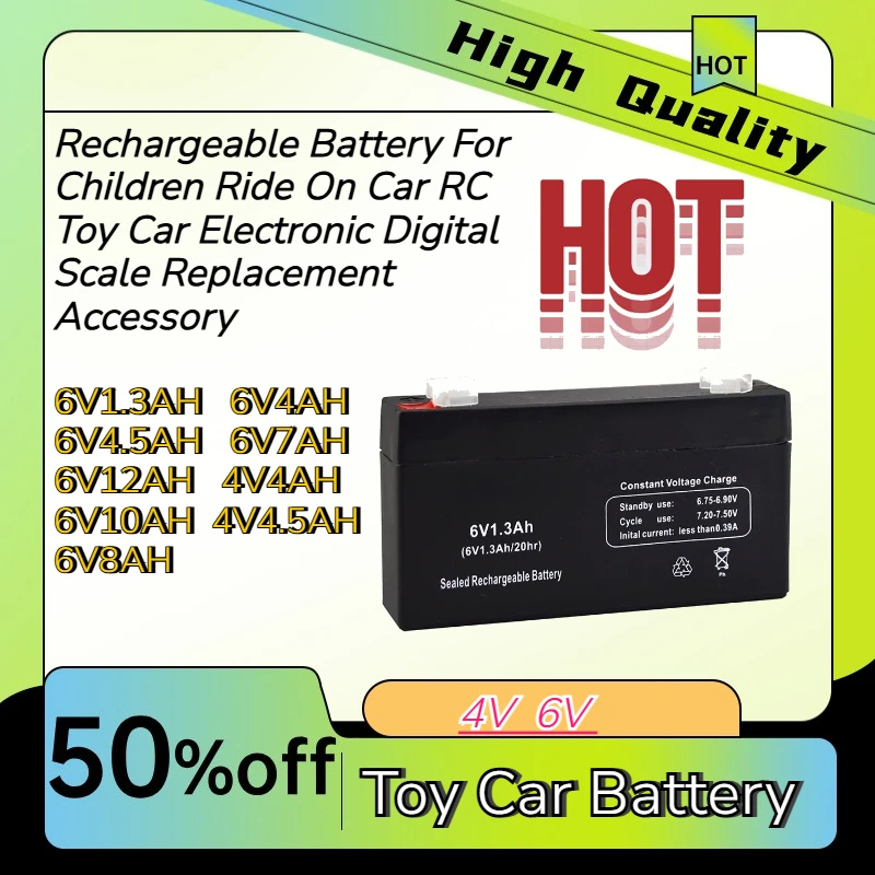 1.3AH 4V 6V Spare Rechargeable Battery For Children Ride On Car RC Toy Car Electronic Digital Scale Replacement Accessory