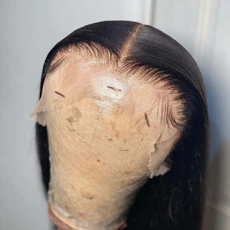

6x4 Pre Cut Lace Glueless Wigs For Women 100% Human Hair Natural Hair Line Baby Hair Around 4x4 Glueless Straight Hair Wigs