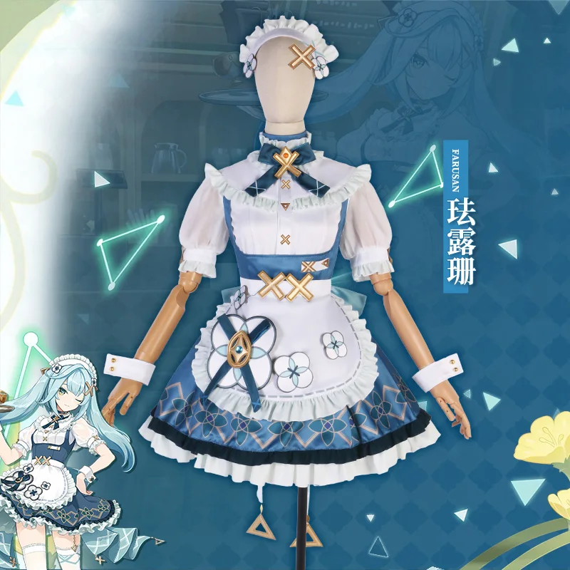 Game Genshin Impact Faruzan Maid Coffee Cosplay Cute Cafe Maid uniform apron dress New Costume A