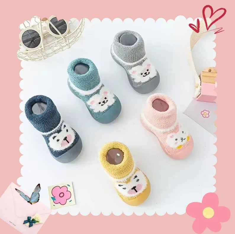 Classic Style Baby Soft Sole Cartoon Bear Shoes Autumn And Winter Thickened Warm Baby Toddler Shoes Children's Shoes