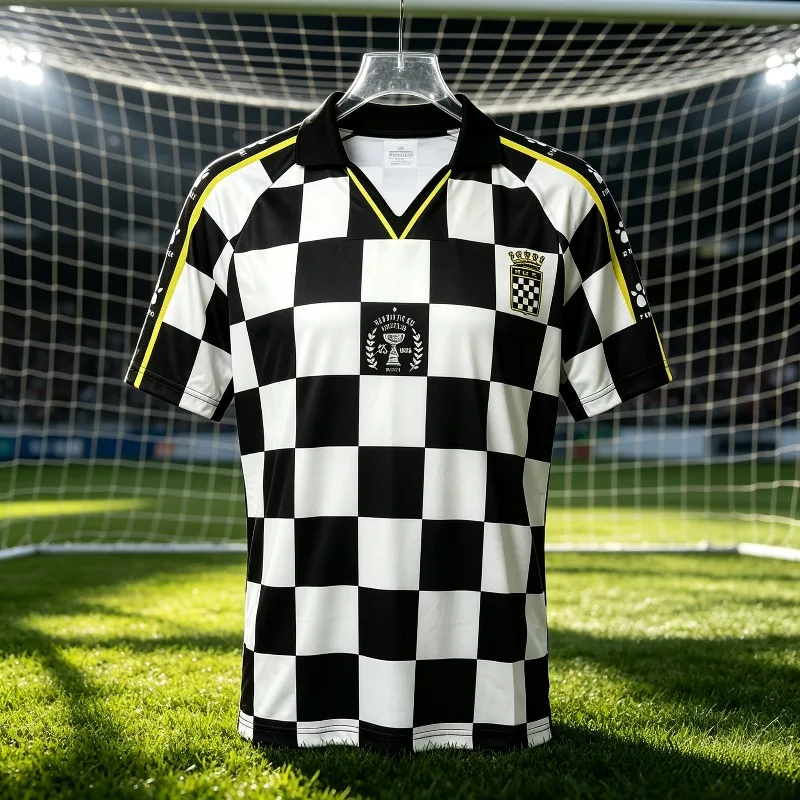 Soccer Jersey Boavista Men Short Sleeve Football Shirt Kids As Panteras Os Axadrezados Retro Classic Style Portugal Football Top
