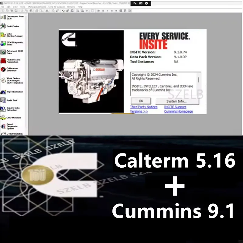 Cummin Insite 9.1 PRO + Calterm 5.16  Engine Diagnostic Software Latest version, free installation